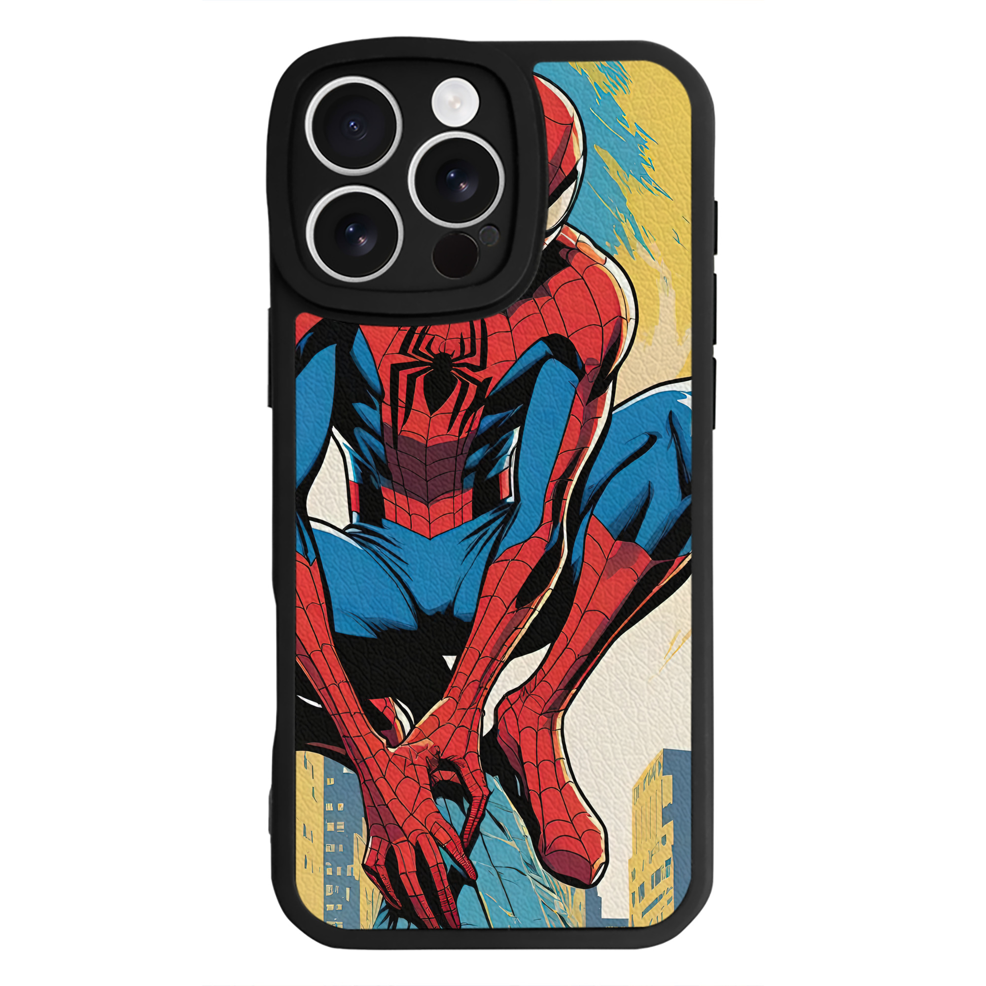 （画像用） Spider Man スパイダーマン 【iPhone 16シリーズ対応】シリコンスマホケース（レザー調） 材質：シリコン